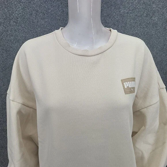 Puma Womens Sweatshirt XX-Large Size Off White Everyday Modern Pullover Top - Picture 4 of 11